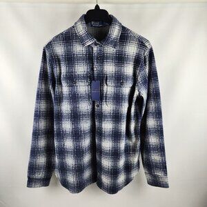 Polo Ralph Lauren Shirt Men M Blue Whit Plaid Soft Classic Flannel Workshirt NWT